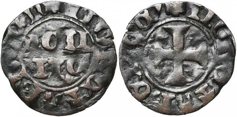 HEINSBERG (?), Jan I (1395-1438), Cu dubbele mijt. Vz/ + MONETA BHGEN In het vel...