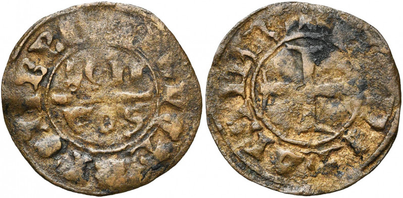 LIMBRICHT, Arnold IV van Stein (1381-1404), Cu dubbele mijt. Vz/ + IIONETA LEIIB...