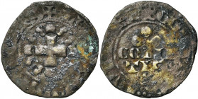 LOON, Graafschap, Lodewijk IV (1323-1336), biljoen dubbele parisis. Vz/ + LVDOVICVS: COMES Gebloemd kruis. Kz/ + MONETA DVPLEX In het veld, COMI/TIS/...