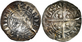 VLAANDEREN, Graafschap, Gwijde van Dampierre (1280-1305), AR sterling met de adelaar, ca. 1290-1292, Aalst. Vz/ +G COMES• FLANDRIE• Tweekoppige adel...