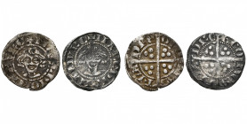 VLAANDEREN, Graafschap, Gwijde van Dampierre (1280-1305), lot van 2 sterlingen, ca. 1296, met titel van Namen. Gaill. 158, Mayhew 13. Vondstexemplaren...