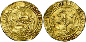 VLAANDEREN, Graafschap, Philips de Schone (1482-1506), AV Philippusgoudgulden, z.j. (1499-1503), Brugge. 3e type. Interpunctie:  op vz. en kz. Vz/ St...