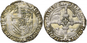 VLAANDEREN, Graafschap, Philips de Schone (1482-1506), AR stuiver, z.j. (1496-1499). Vz/ Gekroond wapenschild van Oostenrijk-Bourgondië. Kz/ Over een ...