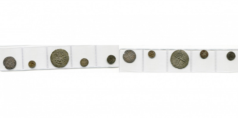 lot de 5 p.: Brabant, Jean III (1312-1355), esterlin au châtel, Bruxelles (W. 30...