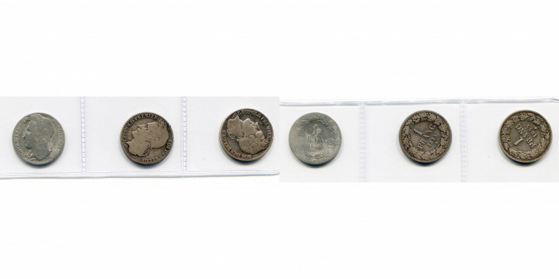 BELGIQUE, Royaume, Léopold Ier (1831-1865), lot de 3 p. de 1 franc: 1834 (tbc), ...