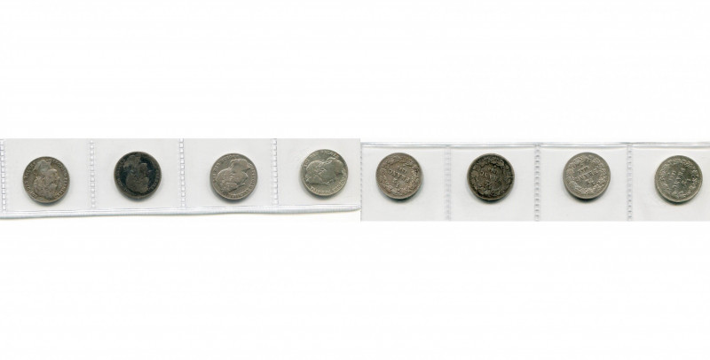 BELGIQUE, Royaume, Léopold Ier (1831-1865), lot de 4 p. de 1/2 franc: 1835, 1840...