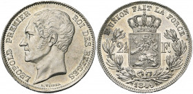BELGIQUE, Royaume, Léopold Ier (1831-1865), AR 2 1/2 francs, 1849. Grande tête. Dupriez 413.
Superbe (Extremely Fine)