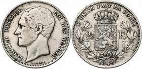BELGIQUE, Royaume, Léopold Ier (1831-1865), AR 2 1/2 francs, 1849. Grande tête. Dupriez 413.
Beau à Très Beau (Fine - Very Fine)