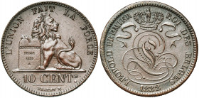 BELGIQUE, Royaume, Léopold Ier (1831-1865), Cu 10 centimes, 1832. BRAEMT F. avec point. Bogaert 19A. Verni.
Superbe (Extremely Fine)