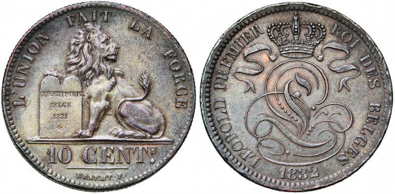 BELGIQUE, Royaume, Léopold Ier (1831-1865), Cu 10 centimes, 1832. BRAEMT F. avec...