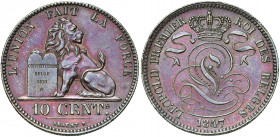 BELGIQUE, Royaume, Léopold Ier (1831-1865), Cu 10 centimes, 1847 sur 1837. BRAEMT F. avec point. Bogaert 346C.
Superbe (Extremely Fine)