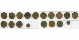 BELGIQUE, Royaume, Léopold Ier (1831-1865), lot de 9 p.: 5 centimes 1833 (avec point), 1842 (avec point), 1848 (avec point), 1850 (0 rond, 3), 1851 (g...