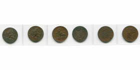 BELGIQUE, Royaume, Léopold Ier (1831-1865), lot de 3 p. de 5 centimes: 1837 (avec point), 1842 (avec point), 1850 (O large, avec point).
Très Beau (V...