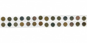 BELGIQUE, Royaume, Léopold Ier (1831-1865), lot de 14 p. de 1 centime: 1833 (sur 1832, Très Beau), 1836 (sur 1832), 1841, 1845, 1846, 1847, 1849, 1850...