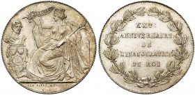 BELGIQUE, Royaume, Léopold Ier (1831-1865), AR 2 francs, 1856FR. 25e anniversaire de l''inauguration du roi. Dupriez 576. Fines griffes. Belle patine....