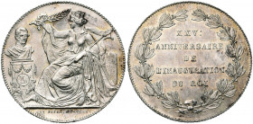 BELGIQUE, Royaume, Léopold Ier (1831-1865), AR 2 francs, 1856FR. 25e anniversaire de l''inauguration du roi. Dupriez 576.
Superbe (Extremely Fine)