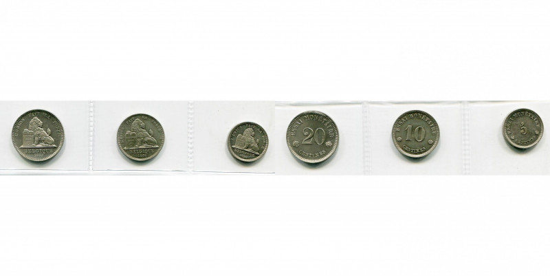 BELGIQUE, Royaume, Léopold Ier (1831-1865), série de 3 essais monétaires en cupr...
