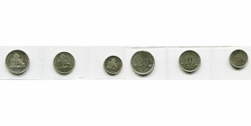 BELGIQUE, Royaume, Léopold Ier (1831-1865), série de 3 essais monétaires en cupronickel: 5, 10 et 20 centimes 1859. Tranches cordonnées en creux. Dupr...