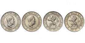 BELGIQUE, Royaume, Léopold Ier (1831-1865), lot de 2 p. de 20 centimes: 1860 (sans point) et 1861.
Superbe (Extremely Fine)