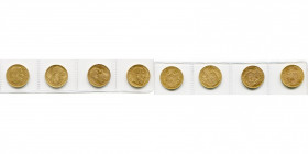 BELGIQUE, Royaume, Léopold II (1865-1909), lot de 4 p. de 20 francs: 1869 (pos. A); 1871, type III (2), type IV.
Très Beau (Very Fine)