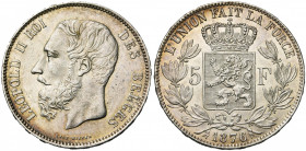 BELGIQUE, Royaume, Léopold II (1865-1909), AR 5 francs, 1876. Dupriez 1198.
presque Fleur de Coin (about Uncirculated)