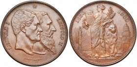 BELGIQUE, Royaume, Léopold II (1865-1909), AE 10 centimes, 1880. Bronze foncé. Tranche lisse. Frappe médaille. Dupriez 1222; Bogaert - cfr 1223B2.
Su...