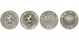 BELGIQUE, Royaume, Léopold II (1865-1909), lot de 2 p.: 10 centimes 1901FR et 1901NL. Type Braemt.
Très Beau (Very Fine)