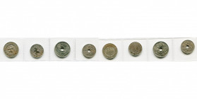 BELGIQUE, Léopold II (1865-1909), lot de 4 p.: 10 centimes 1901FR (type Braemt et Michaux); 5 centimes 1901NL (type Braemt), 1901FR (type Michaux).
S...