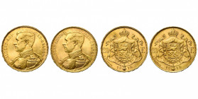 BELGIQUE, Royaume, Albert Ier (1909-1934), lot de 2 p. de 20 francs: 1914FR et NL, pos. A. Dupriez 1976 et 1981.
Superbe (Extremely Fine)