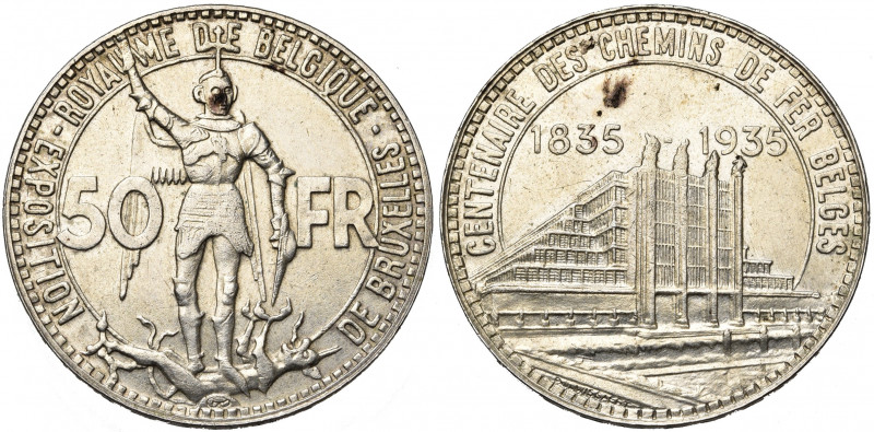 BELGIQUE, Royaume, Léopold III (1934-1951), AR 50 francs, 1935FR. Pos. A. Frappe...