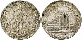 BELGIQUE, Royaume, Léopold III (1934-1951), AR 50 francs, 1935FR. Pos. B. Frappe médaille. Exposition universelle - Centenaire des chemins de fer. Bog...