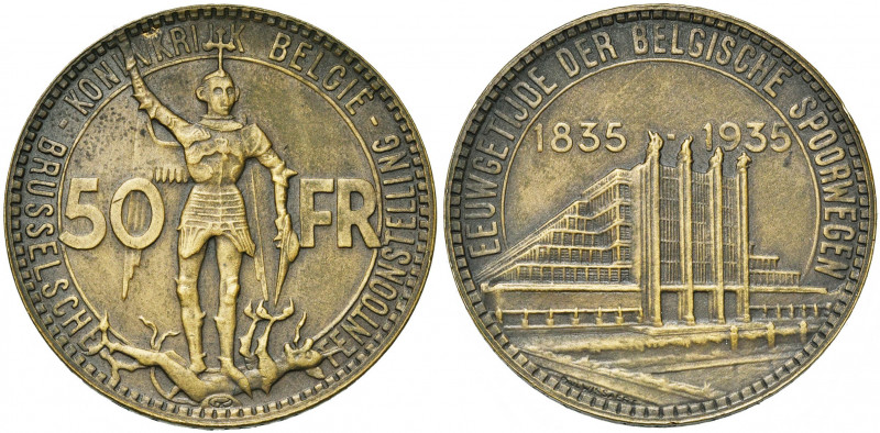 BELGIQUE, Royaume, Léopold III (1934-1951), 50 francs, 1935NL. Exposition univer...