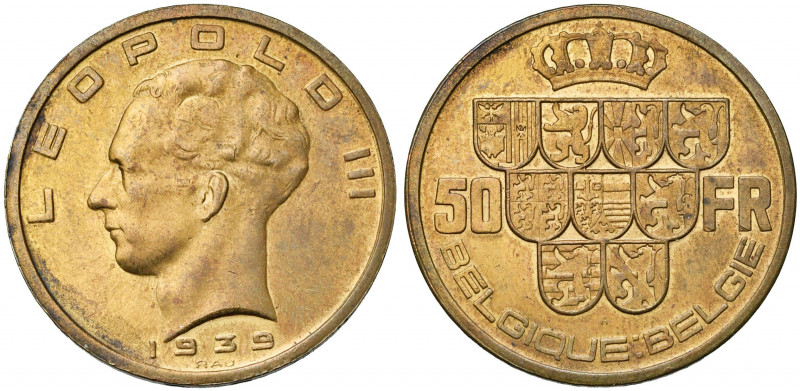 BELGIQUE, Royaume, Léopold III (1934-1951), 50 francs, 1939FR/NL. Essai de Rau e...
