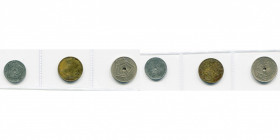 BELGIQUE, Royaume, Léopold III (1934-1951), lot de 3 essais: 5 centimes 1938FR/NL (zinc, tranche lisse, flan non perforé, manque chez Dupriez et Bogae...