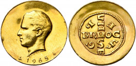 BELGIQUE, Royaume, Baudouin (1951-1993), AV médaille, 1965. Millénaire de l''atelier de Bruxelles. Bogaert 3205. Coups sur la tranche. Nettoyé.
Super...