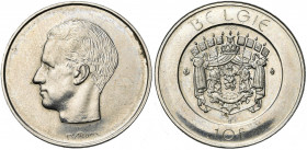 BELGIQUE, Royaume, Baudouin (1951-1993), 10 frank, 1969NL. Essai d''Elström et De Bast en nickel. Tranche lisse. Bogaert 3261. Très rare.
Fleur de Co...