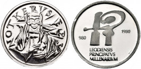 BELGIQUE, Royaume, Baudouin (1951-1993), module de 40 francs, 1980. Platine. Millénaire de la principauté de Liège. 15,00g.
Flan poli (Proof)
