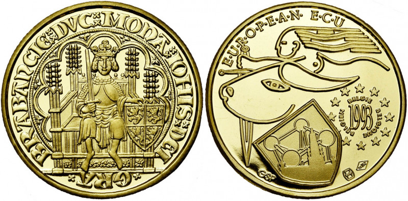 BELGIQUE, Royaume, Baudouin (1951-1993), european ECU, 1993. Reproduction de l''...