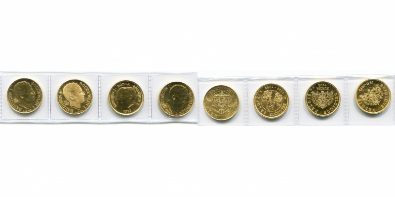 BELGIQUE, Royaume, Baudouin (1951-1993), lot de 4 modules de 20 francs en or: 19...