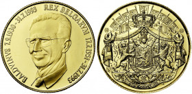 BELGIQUE, Royaume, Albert II (1993-2013), AV médaille en or, 1993. A la mémoire du roi Baudouin. 11,06g Titre 0,750.
Flan poli (Proof)