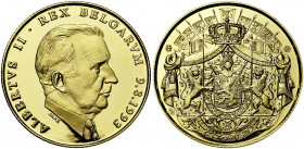 BELGIQUE, Royaume, Albert II (1993-2013), AV médaille en or, 1993. 11,03g Titre 0,750.
Flan poli (Proof)
