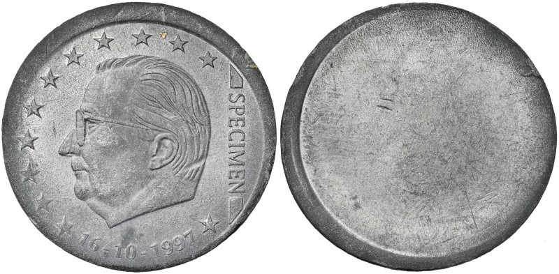 BELGIQUE, Royaume, Albert II (1993-2013), specimen d''euro, 1997. Essai artisana...
