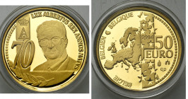 BELGIQUE, Royaume, Albert II (1993-2013), AV 50 euro, 2004. 70e anniversaire du roi. Fr. 446. Ecrin et certificat.
Flan poli (Proof)