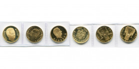 BELGIQUE, lot de 3 modules de 20 francs en or: 1990, Prince Philippe; 1991, 40e anniversaire du règne de Baudouin; 1993, Prestation de serment d''Albe...