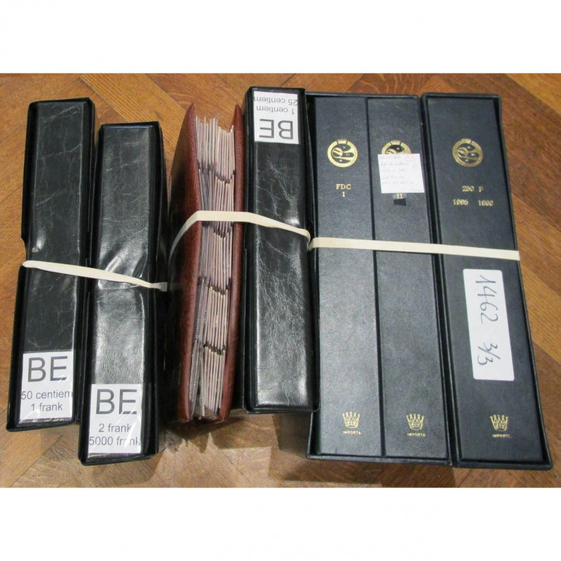 BELGIQUE, lot de 3 albums de petite monnaie, dont: Léopold Ier, 2 francs 1866, 1...