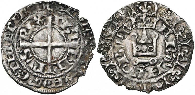 FRANCE, Royaume, Philippe VI de Valois (1328-1350), AR gros à la couronne, 2e ém...