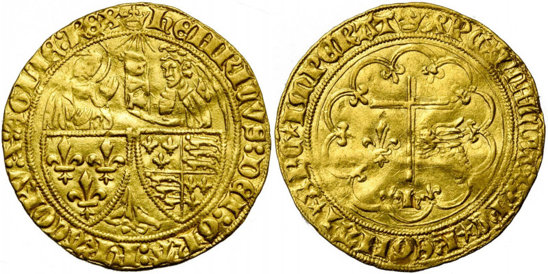 FRANCE, Royaume, Henri VI d''Angleterre (1422-1453), AV salut d''or, 2e émission...