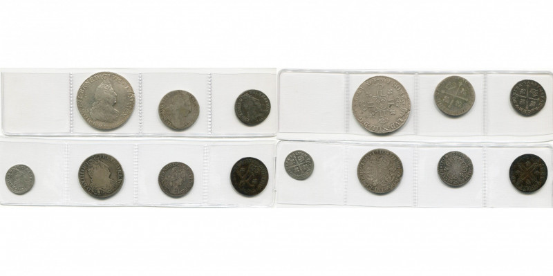 FRANCE, Royaume, Louis XIV (1643-1715), lot de 7 p.: demi-écu aux huit L, 2e typ...