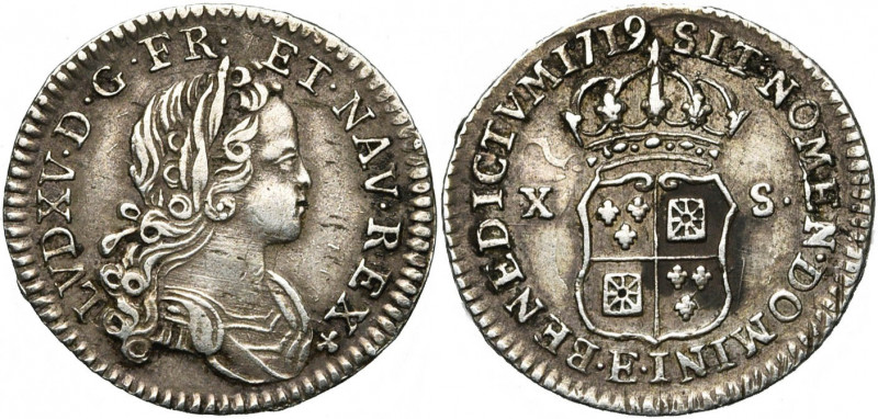FRANCE, Royaume, Louis XV (1715-1774), AR 10 sols de Navarre (douzième d''écu), ...