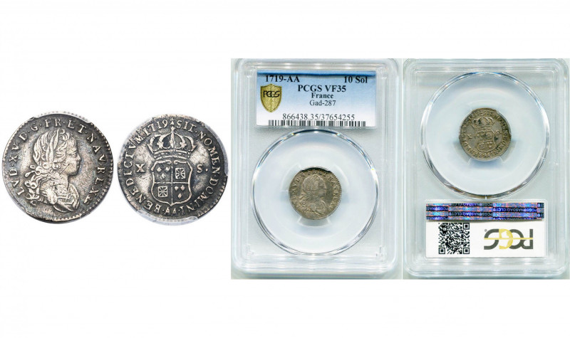 FRANCE, Royaume, Louis XV (1715-1774), AR 10 sols de Navarre (douzième d''écu), ...